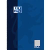 OXFORD Notizbuch DIN A4+ Kariert Spiralbindung Pappe Blau Perforiert 160 Seiten