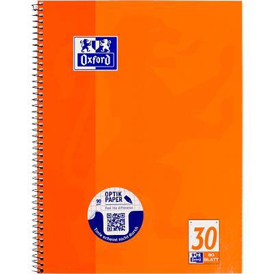 OXFORD Notizbuch DIN A4 Blanko Spiralbindung Pappe Orange Perforiert 160 Seiten