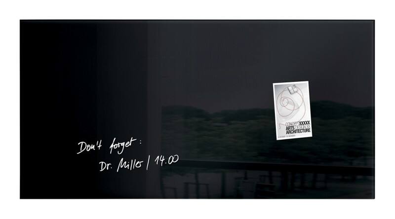 Sigel Artverum Glastafel Magnetisch Einseitig 91 (B) x 46 (H) cm Schwarz