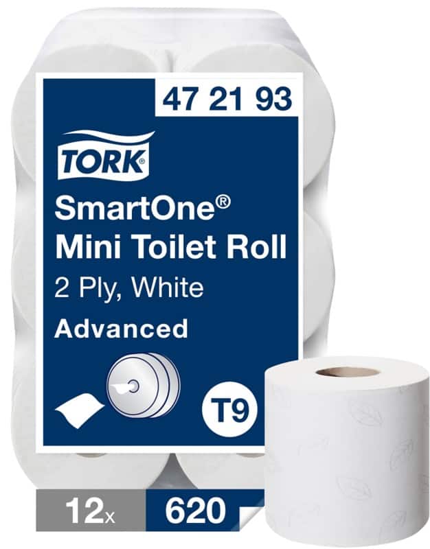 Tork Advanced Mini Smartone Toilettenpapier T9 2-lagig 472193 12 Rollen à 620 Blatt