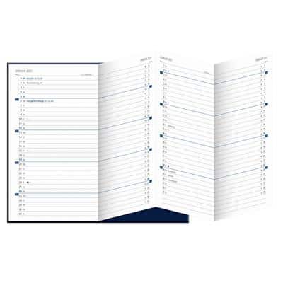 Markenlos Buchkalender Leporello 2021 DIN C7 1 Monat/2 Seiten Schwarz