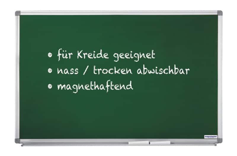 magnetoplan Kreidetafel Stahl Silber, grün 90 x 60 cm