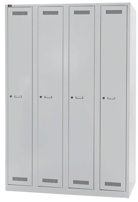 Bisley Light LIGHT Silber Schließfach 1 Tür 4 abteile Schlüssel 1.200 x 500 x 1.850 mm Hellgrau