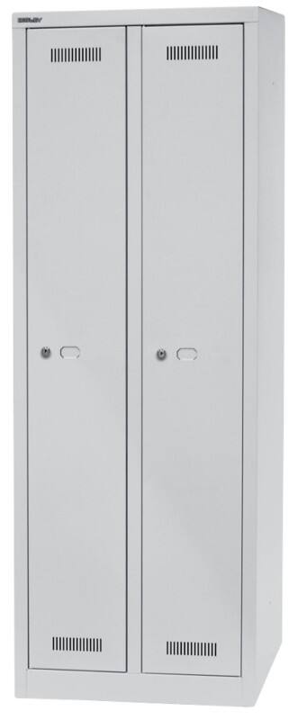 Bisley MonoBloc Silber Garderobenschrank 1 Tür 2 abteile Schlüssel 610 x 500 x 1.700 mm Hellgrau