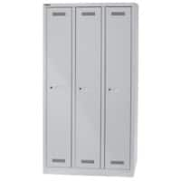 Bisley MonoBloc Silber Garderobenschrank 1 Tür 3 abteile Schlüssel 900 x 500 x 1.700 mm Hellgrau