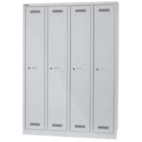 Bisley MonoBloc Silber Garderobenschrank 1 Tür 4 abteile Schlüssel 1.183 x 500 x 1.700 mm Hellgrau