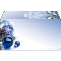 Sigel Weihnachten Blue Harmony Briefumschläge 11 x 22 cm Blau, Weiß 50 Stück