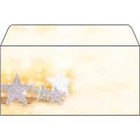 Sigel Weihnachts-Briefumschläge 11 (B) x 22 (H) cm Beige, Silber 90 g/m² 50 Stück