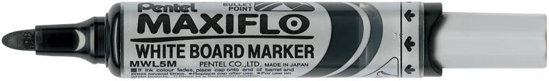 Pentel Maxiflo Non-permanent Whiteboard-Marker Schwarz Mittel Rundspitze 2 - 6 mm