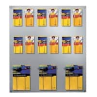 Kerkmann Focus DIN A4 Wandprospekthalter Wandmontiert Silber 6201 75 x 6,5 x 100 cm