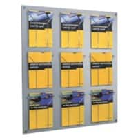 Kerkmann Focus DIN A4 Wandprospekthalter Wandmontiert Silber 6204 75 x 6,5 x 100 cm