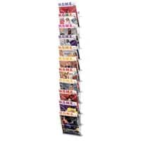 Kerkmann DIN A4 Wandprospekthalter Wandmontiert Hellgrau 6502 26 x 12,7 x 140 cm