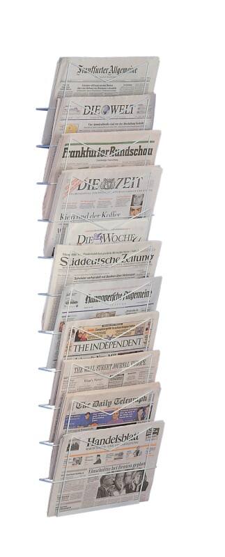 Kerkmann Wandprospekthalter Wandmontiert Hellgrau 6504 40 x 12,7 x 140 cm