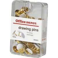 Office Depot Reißnägel Flach Stahl Weiß 100 Stück