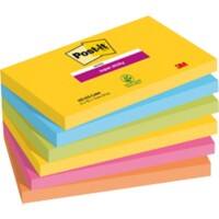 Post-it Carnival Super Sticky Haftnotizen 127 x 76 mm Farbig Sortiert Rechteckig 6 Stück à 90 Blatt