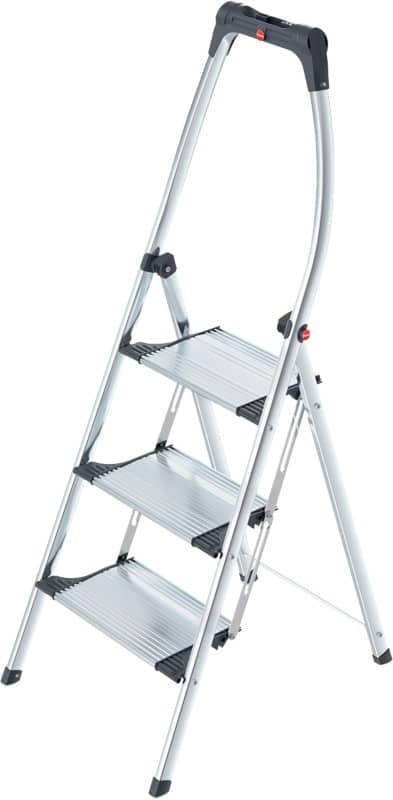 Hailo Klapptrittleiter Living Step Silber, Schwarz 3 Stufen