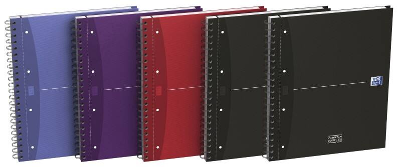 OXFORD Office Essentials Notizbuch DIN A4+ Kariert Spiralbindung Pappe Farbig sortiert Perforiert 240 Seiten 5 Stück à 120 Blatt