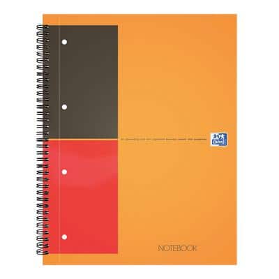 OXFORD International Notizbuch DIN A4 Liniert Spiralbindung Pappe Orange Perforiert 160 Seiten 5 Stück à 80 Blatt