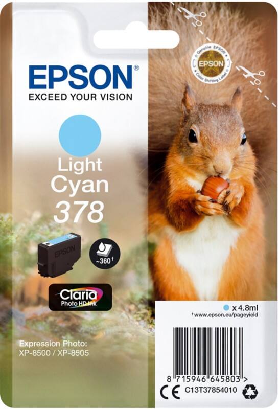 Epson 378 Original Tintenpatrone C13T37854010 Hellcyan