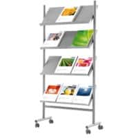 Kerkmann Praktika DIN A4 Prospektständer Silber 3463 720 (B) x 350 (T) x 1.550 (H) mm