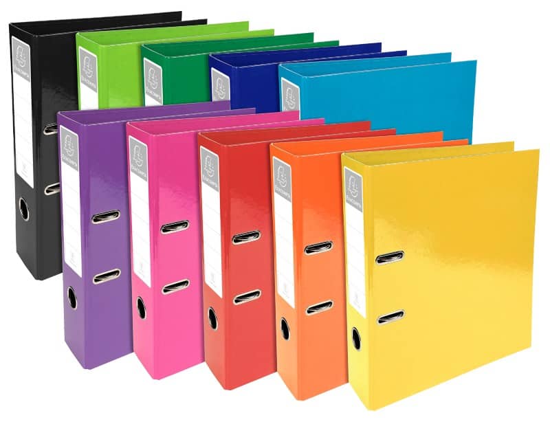 Exacompta Iderama Ordner Breit DIN A4 70 mm Farbig sortiert 2 Ringe 53629E Kunststoff Hochformat 10 Stück