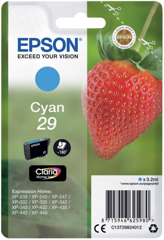 Epson 29 Original Tintenpatrone C13T29824012 Cyan