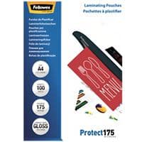Fellowes Protect Laminierfolien DIN A4 Glänzend 175 Mikron (2 x 175) Transparent 100 Stück