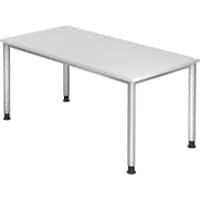 Hammerbacher Höhenverstellbar Tisch Rechteckig ABS (Acrylnitril-Butadien-Styrol), Kunststoff, Spanplatte Weiß 1.600 x 800 mm