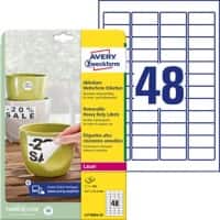 AVERY Zweckform L4778REV-20 Universaletiketten DIN A4 Weiß 45,7 x 21,2 mm 20 Blatt à 48 Etiketten