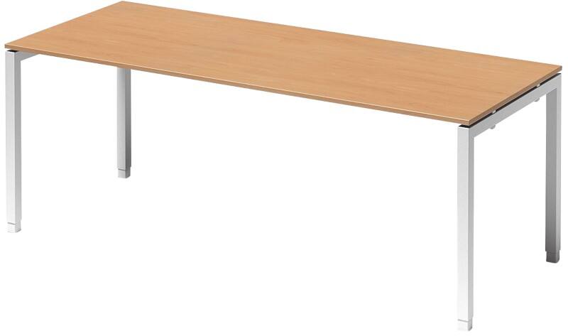 Bisley Cito Höhenverstellbar Schreibtisch Buche 4 Metallfüße 2.000 (B) x 800 (T) x 740 (H) mm MFC (Melaminbeschichtete Spanplatte), Stahl