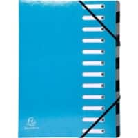 Exacompta Fächermappe 53927E DIN A4 Pressspankarton Gummiband 24,5 (B) x 32 (H) cm Türkis