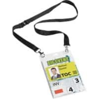 DURABLE Namensschilder Clip 15,5 cm Schwarz, Transparent 10 Stück