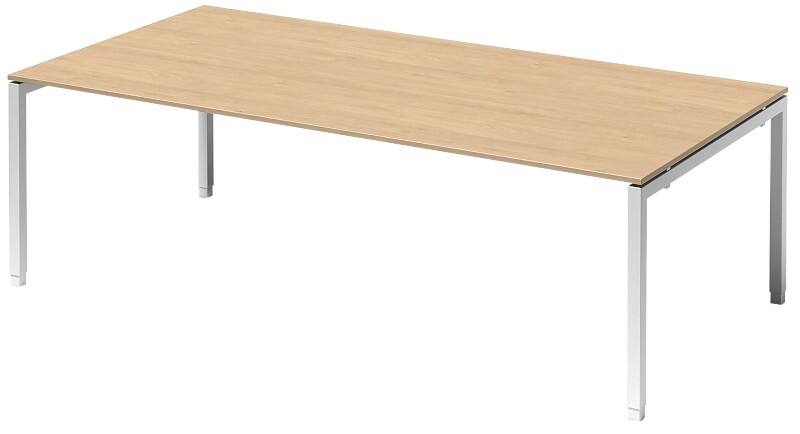 Bisley Cito Höhenverstellbar Konferenztisch Ahorn 4 Metallfüße 2.400 (B) x 1.200 (T) x 740 (H) mm MFC (Melaminbeschichtete Spanplatte), Stahl