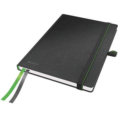 Leitz Complete Notizbuch DIN A5 Kariert Gebunden Hardboard Schwarz Nicht perforiert 160 Seiten 80 Blatt