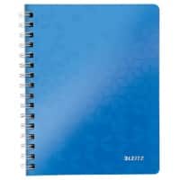 Leitz WOW Notizbuch A5 kariert, drahtgebunden PP-Einband 46410036 160 Seiten 80 Blatt Blau