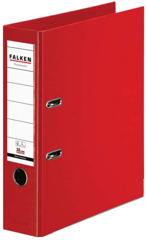 Falken Chromocolor Breit Ordner DIN A4 80 mm Rot 2 Ringe 11285442 Kunststoff