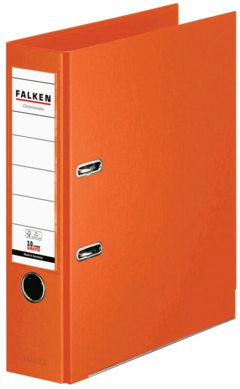 Falken Chromocolor Breit Ordner DIN A4 80 mm Orange 2 Ringe S80 Kunststoff