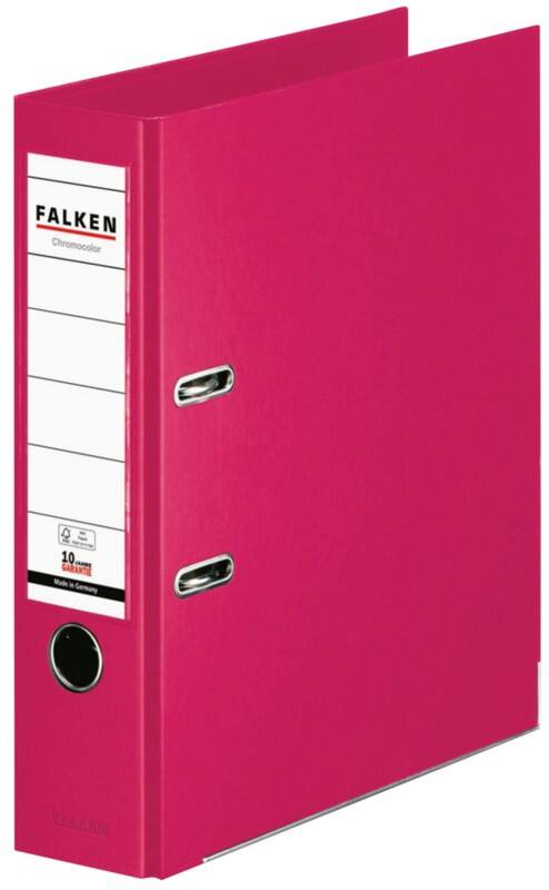 Falken Chromocolor Breit Ordner DIN A4 80 mm Rosa 2 Ringe S80 Kunststoff