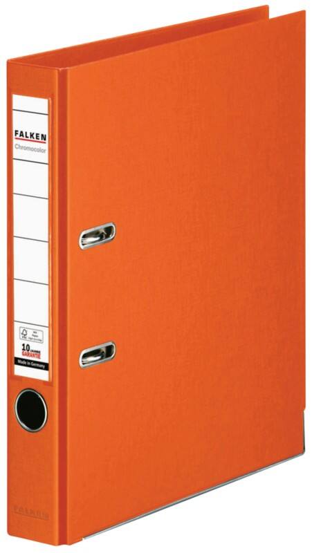 Falken Chromocolor Ordner Schmal DIN A4 50 mm Orange 2 Ringe Kunststoff