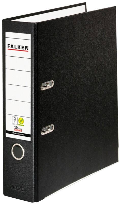 Falken PP-Color Breit Ordner DIN A4 80 mm Schwarz 2 Ringe Kunststoff