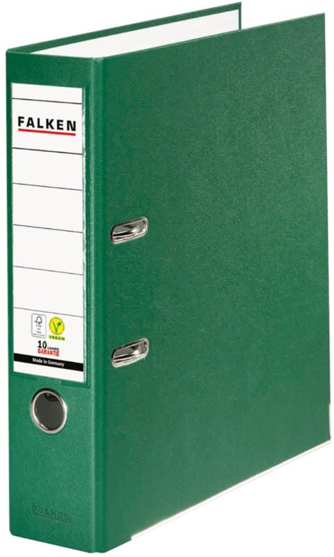 Falken PP-Color Ordner Breit DIN A4 80 mm Grün 2 Ringe Kunststoff