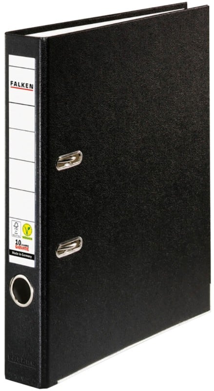 Falken PP-Color Ordner Schmal DIN A4 50 mm Schwarz 2 Ringe Kunststoff