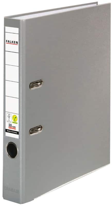 Falken PP-Color Ordner Schmal DIN A4 50 mm Grau 2 Ringe Kunststoff