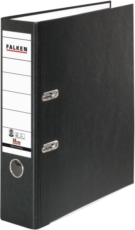 Falken Ordner Breit DIN A4 80 mm Schwarz 2 Ringe 11285558 Kunststoff