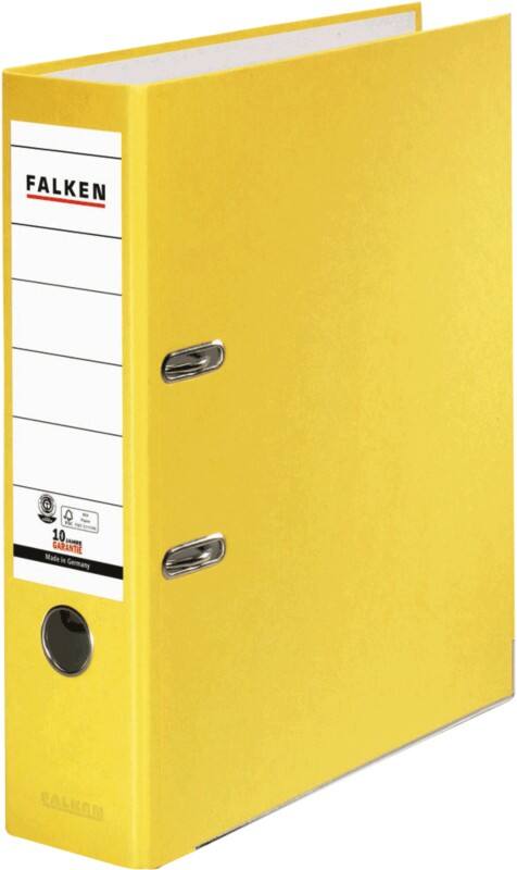 Falken Ordner Breit DIN A4 80 mm Gelb 2 Ringe 11285772 Kunststoff