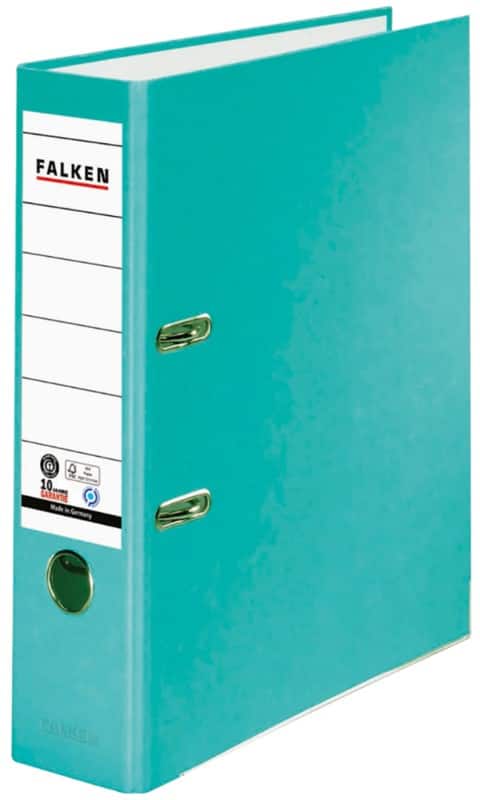 Falken Recycolor Breit Ordner DIN A4 80 mm Türkis 2 Ringe 11285236 Kunststoff