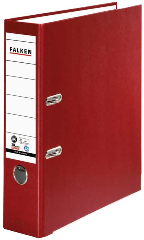 Falken Recycolor Ordner Breit DIN A4 80 mm Burgunder 2 Ringe 11285244 Kunststoff