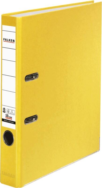 Falken Ordner Schmal DIN A4 50 mm Gelb 2 Ringe 11286333 Kunststoff