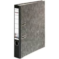 Falken Ordner DIN A4 50 mm Schwarz 2 Ringe S80 Pappkarton Wolkenmarmor
