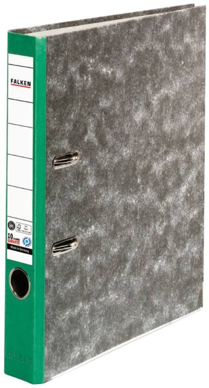 Falken Ordner Schmal DIN A4 50 mm Grün 2 Ringe S50 Pappkarton Wolkenmarmor